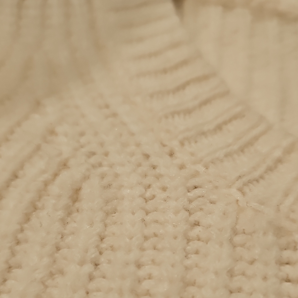Ann Taylor Alpaca Merino Wool Blend Cream Knit Sweater Womans Medium - Picture 3 of 9